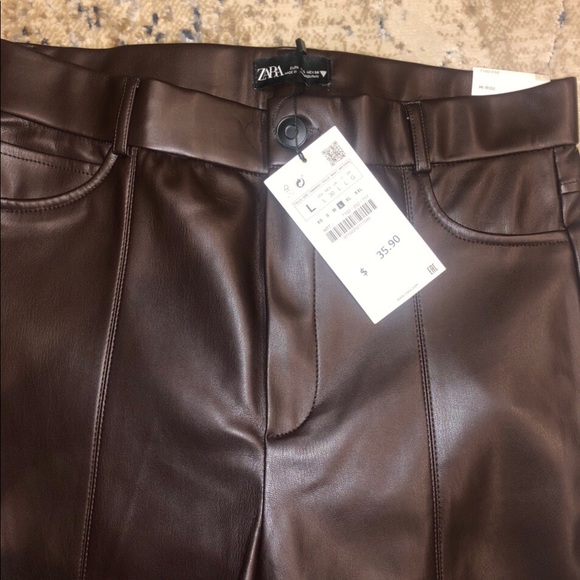 Zara brown leather leggings! - Picture 3 of 3